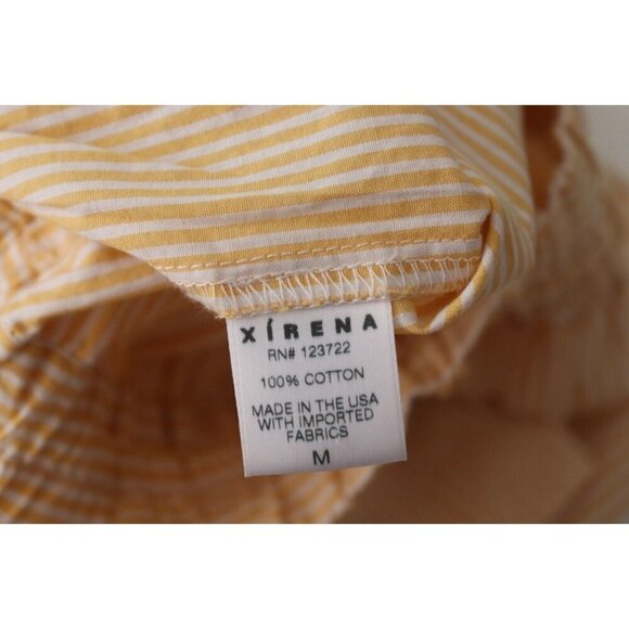 Xirena Womens Medium Yellow Butter Stripe Caysen Shorts High Waisted 100% Cotton - Picture 7 of 9